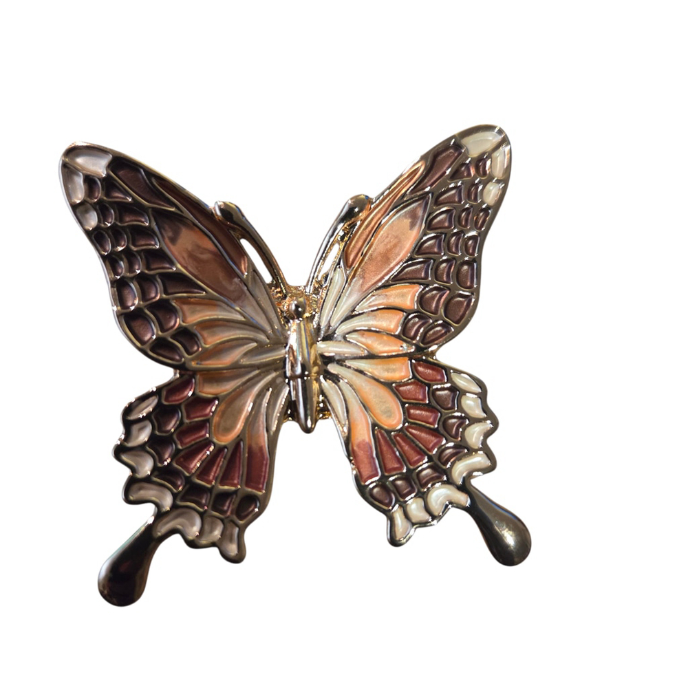 Coronet Butterfly Magnetic Brooch Brown Gold NWT Boutique Jewelry Gift